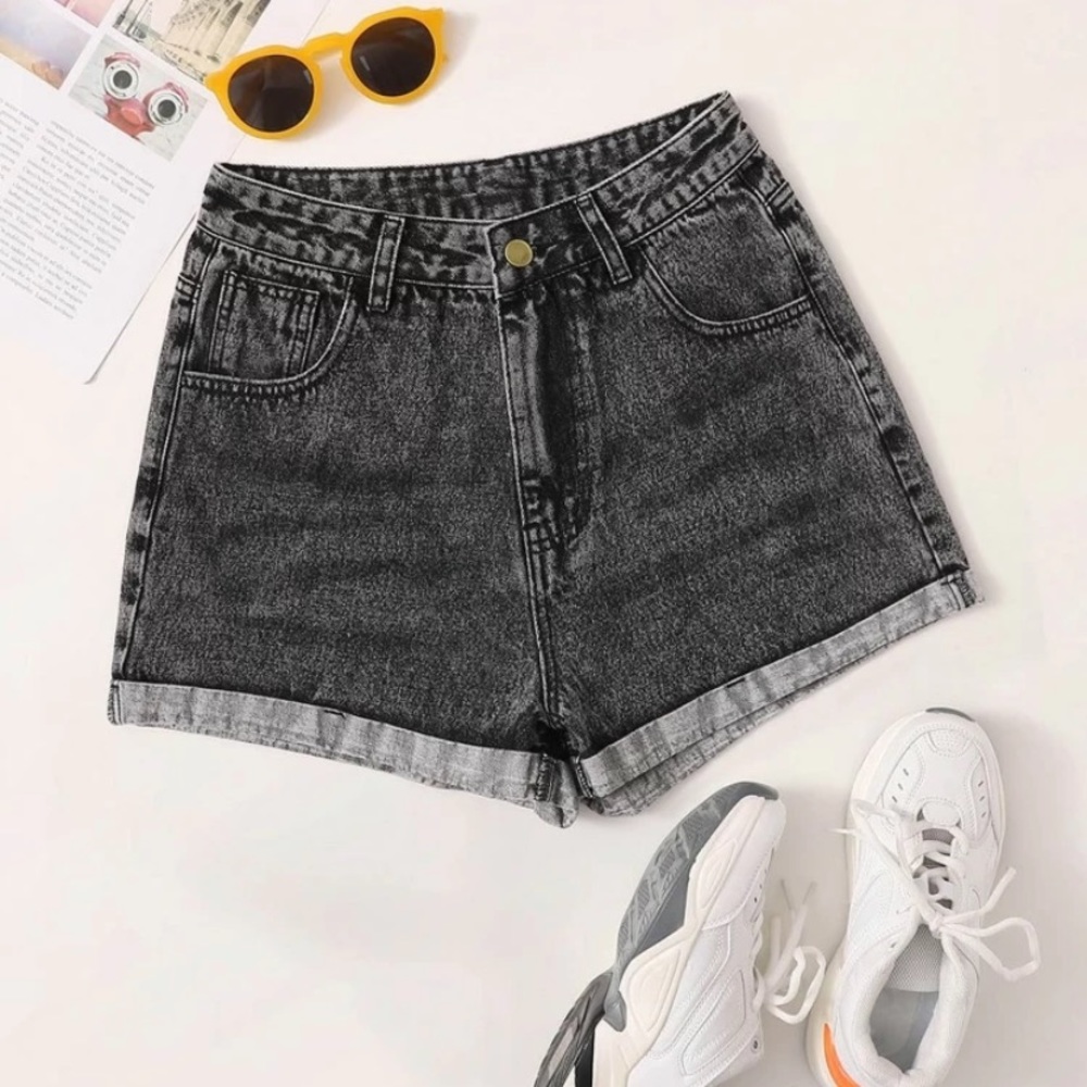 Gray wash shorts